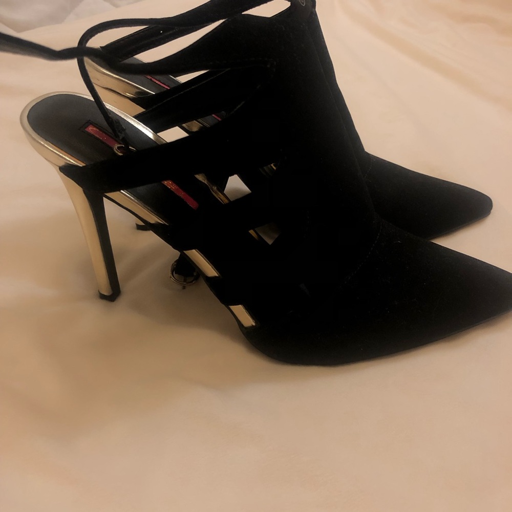 C L.A.B.E.L ARIZA-1 BLACK SUEDE WOMEN ANKLE SHOES